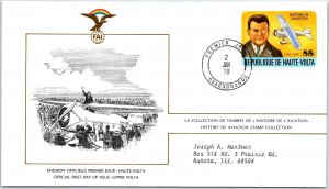 HISTORY OF AVIATION TOPICAL FIRST DAY COVER SERIES 1978 - UPPER VOLTA 85F