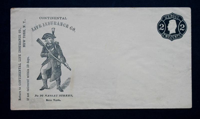 US Stamp Sc# U50 Entire Unused Advertising Cover CONTINENTAL LIFE INSURANCE