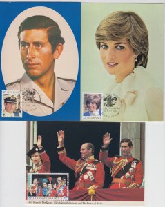 Guernsey 1981 Royal Wedding set of 7 Maxicards