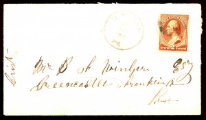 U.S. #210 USED ON COVER WITH PSE CERT. 