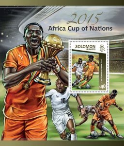 SOLOMON IS. - 2015 - African Cup of Nations - Perf Souv Sheet -Mint Never Hinged