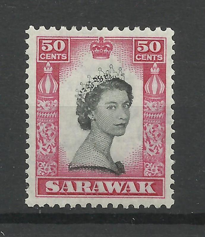 Sarawak 1955, Sg 199, 50c Black & Carmine, Lightly Mounted Mint. [1453]