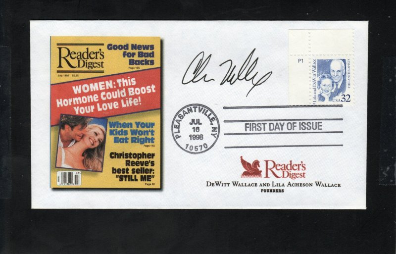 SC# 2936 - (32c) - Lila & DeWitt Wallace - Set of 4 AUTOGRAPHED FDC
