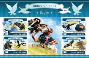 Maldives MNH S/S 3411 Eagles 2015 4 Stamps