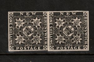 New Brunswick #3P Very Fine Plate Proof Pair In Black On Thin Card As Issued