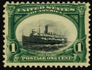 294, MNH 1¢ Sinking Ship Color Shift Error - Stuart Katz