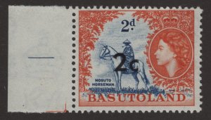 Mint Never Hinged SC63 SG60 2c on 2d Selvedge at left with guidelines