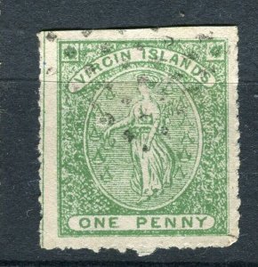 VIRGIN ISLANDS: 1870s early classic QV forged value fine used 1d.