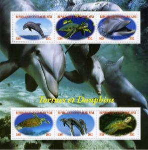 Tortoises,Dolphins Shlt. (6) perforated C.A.R.