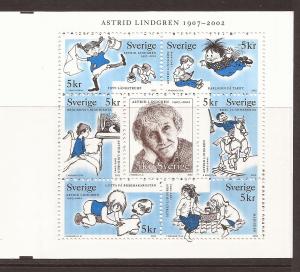 2002 Sweden -Sc 2431 - MNH VF - Complete Booklet - Astrid Lindgren