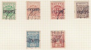 POLAND 1919 JABLONKOW local postage due overprints - 6 used.............. ..A598