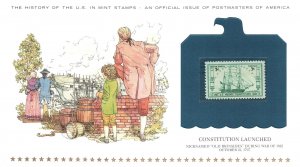 THE HISTORY OF THE U.S. IN MINT STAMPS CONSTITUTION LAUNCHED