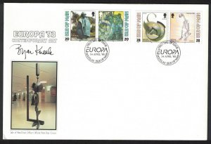 Isle of Man Painting Statue Sculpture Europa Contemporary Art FDC 1993