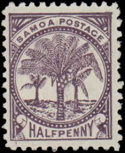 1886-1900 Samoa #9d, Incomplete Set, Hinged