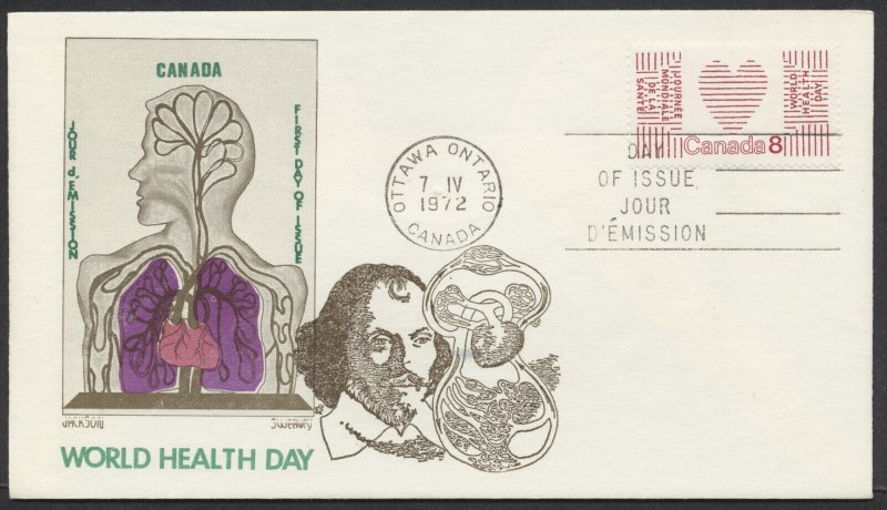 1972 #560 UN World Health Day FDC Overseas Mailers Cachet Ottawa