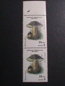 MALAGASY-1990-SC#1001C LOVELY MUSHROOMS-MNH STRIP VF WE SHIP TO WORLDWIDE