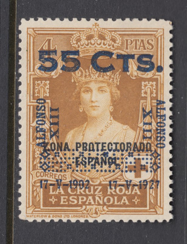 Spain Sc B64 MNH. 1927 blue 55c surcharge on 4p bister, fresh, bright, VF