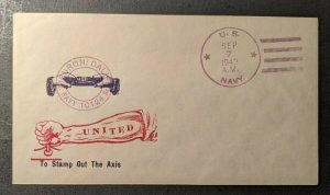 1943 US Navy Tiburon California Aux United To Stamp Out The Axis Cachet