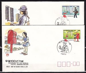 South Korea, Scott cat. 1362-1363. Korean Postal Service. First day cover.