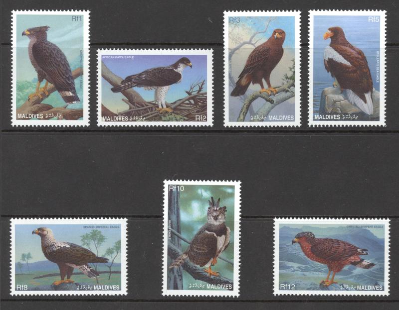 Maldive Islands Sc# 2201-2207 MNH 1997 Eagles