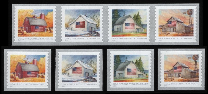 #5684-5687 Flags on Barns, Strip & Singles, Mint **ANY 5=FREE SHIPPING** 
