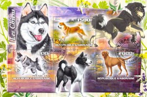 Gabon 2022 Sheet  Dogs animal different breeds 3 values (TS0159)