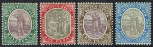 ST KITTS NEVIS 1903 COLUMBUS 1/2D - 21/2D WMK CROWN CA