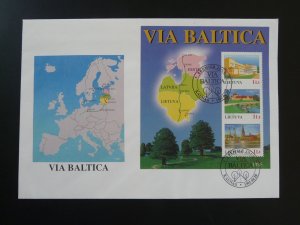 Via Balitica sheetlet FDC Lithuania 1995
