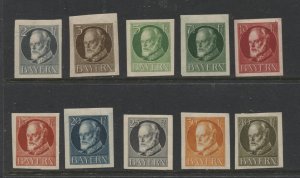 STAMP STATION PERTH -Bayern #117-126 Short Set Imperforate MLH