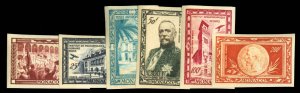 Monaco #C21-26 (YT PA36-51( Cat€58+ (for hinged), 1949 Airpost, imperf. set...