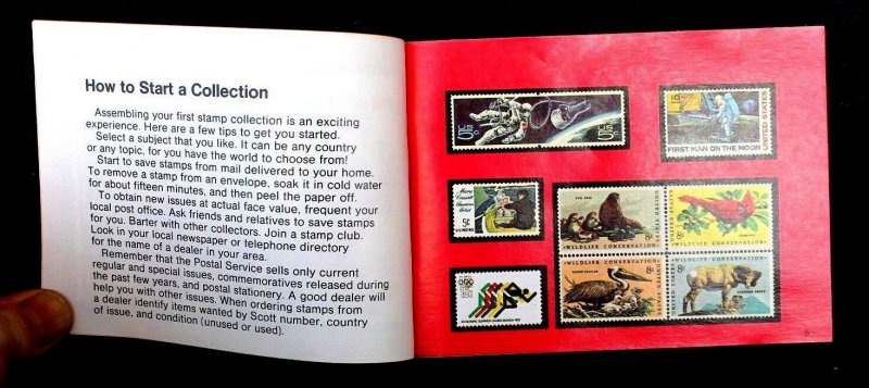 VINTAGE 1981-88 LOT OF 4 STAMP COLLECTING ALBUMS, PRICE LIST AND HOW-TO  BOOKLETS