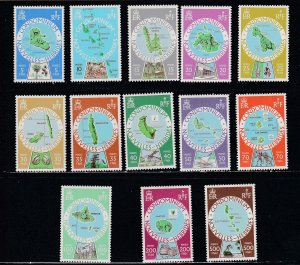 French New Hebrides, # 258-270, Island Maps, Mint NH, 1/2 Cat.