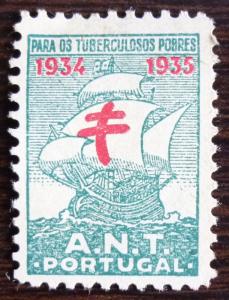 PORTUGAL - TBC - TUBERCULOSIS STAMP! natal ship boat child red cross J27