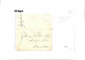 GB Cover Leics *ASHBY-DE-LA-ZOUCH* Undated Circle Fine EL Worcester 1832 BD98 