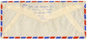 Fiji KGVI 5sh airmail Royal New Zealand Air Force Station to United Kingdom 1955