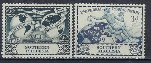 Southern Rhodesia 71-72 MH 1949 UPU (ak2972)