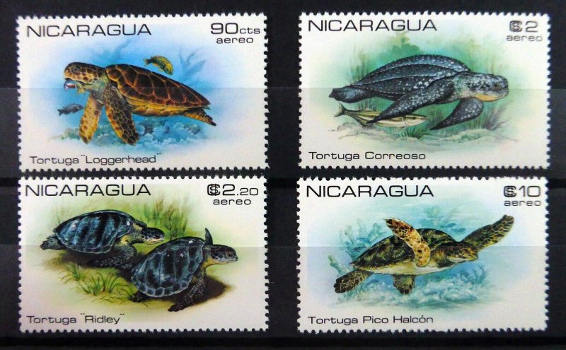 Nicaragua 1982 SG#2230/2233 TURTLES-MARINE LIFE Set (4) MNH