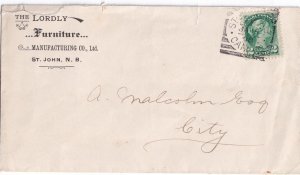 ST JOHN NEW BRUNSWICK 2cts SMALL QUEEN SQ CIRCLE ADVERTISING COVER TO TORONTO 