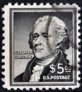 SC#1053 $5.00 Alexander Hamilton (1956) Used