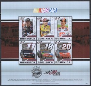 Dominica 2009 NASCAR RACING HAMLIN BUSCH LOGANO Sheet Perforated Mint (NH)