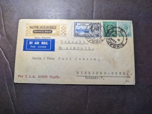 1935 British Singapore Straits Settlements Airmail Cover to Nienburg Germany