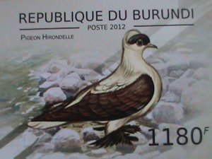 ​BURUNDI STAMP 2012 SC#1167 Pigeons  BIRDS -IMPERF -MNH S/S SHEET VERY FINE