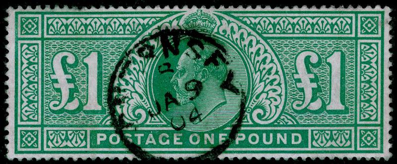 SG266, £1 dull blue-green, FINE USED, CDS. Cat £825.