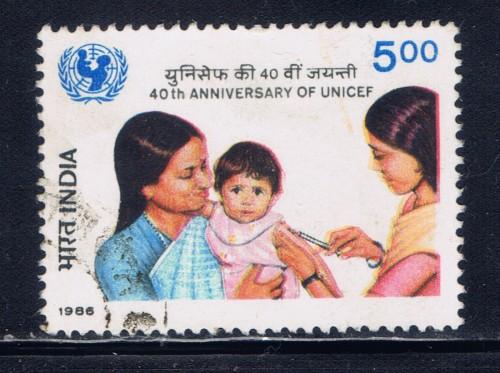 India 1133 Used 1986 Unicef issue 