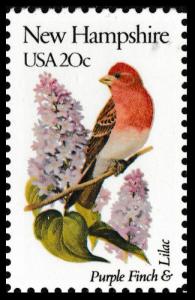 US 1981 or 1981a State Birds & Flowers New Hampshire 20c single MNH 1982