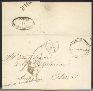 Italy 1837 Cholera Pest Era Cover Sanita di Cesena Forli 107109