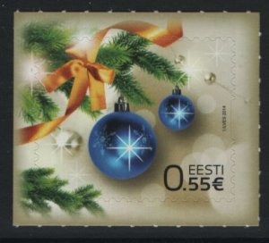 Estonia 2014 MNH Sc 775 55c Blue ornaments Christmas