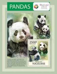 Togo - Thailand Pandas - Souvenir Stamp Sheet - 20H-604