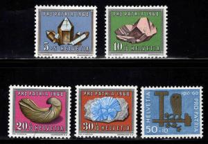 Switzerland Scott B292-296 MNH** 1960 semi postal mineral set