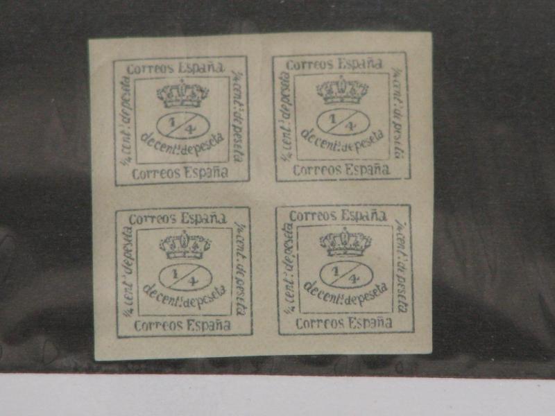 Spain, Scott# 174, Block of 4, mint light hinge, slight corner crease